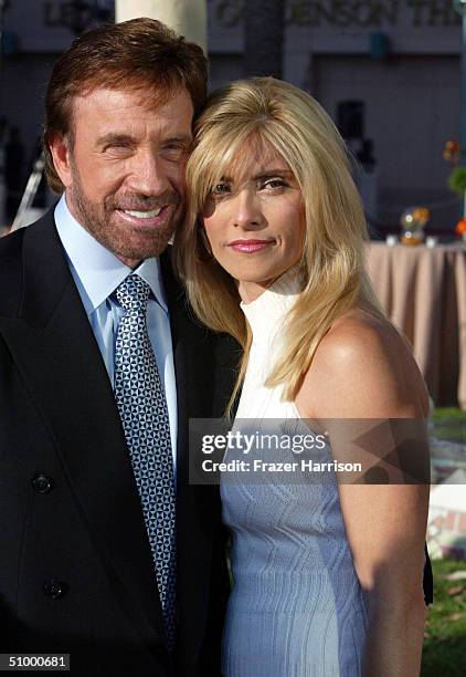 Actor Chuck Norris and his wife Gena O'Kelley arrive at the Academy of Television Arts and Sciences Hall of Fame Induction Ceremony on June 26, 2004...