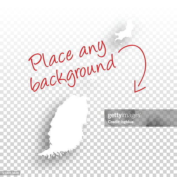 grenada map for design - blank background - grenada stock illustrations