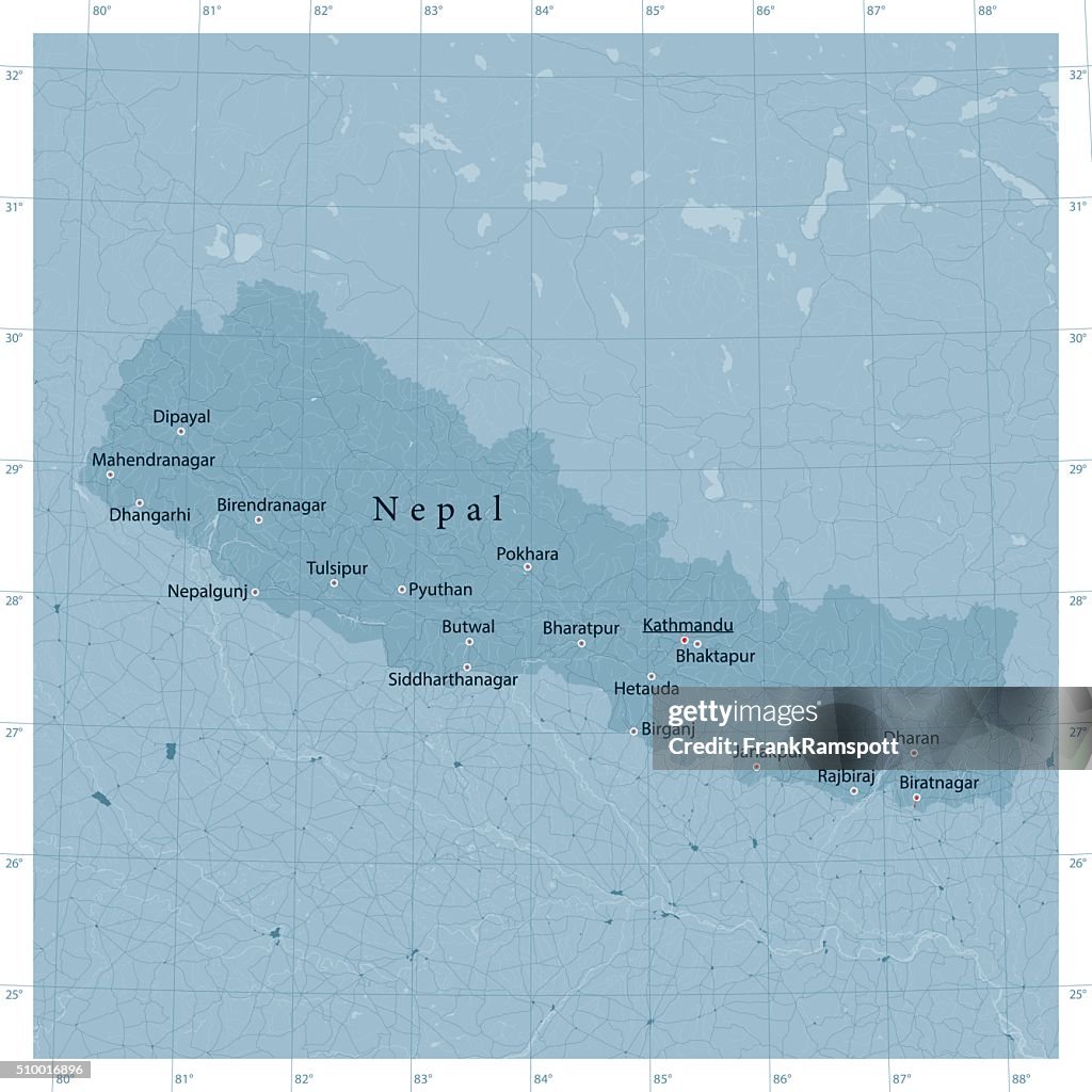 Nepal Vector Road Map