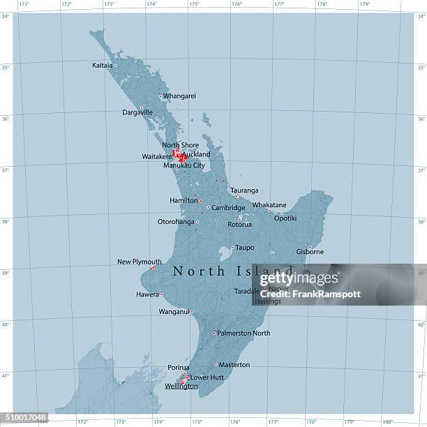 ilustraciones, imágenes clip art, dibujos animados e iconos de stock de isla norte de nueva zelanda vector de de mapa de carretera - isla norte nueva zelanda