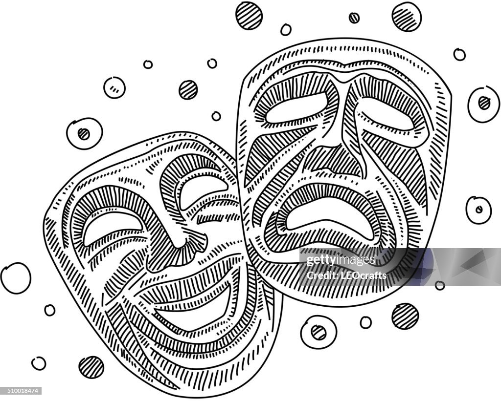 Drawing Animation Masks Theater Masks Drawings