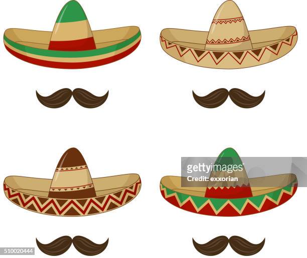 sombrero-mexican hut - mexikanischer abstammung stock-grafiken, -clipart, -cartoons und -symbole