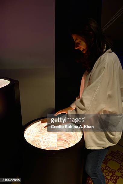 New York based sound artist Satya Hinduja during Hanami, an immersive art show by Indian photo and visual artist, Rohan Shrestha that she worked on...