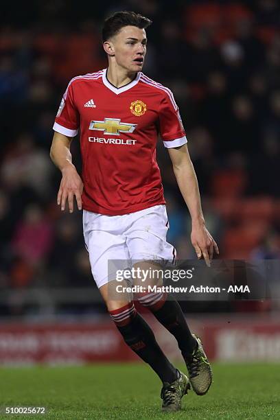 Regan Poole of Manchester United U21 during the Barclays Under-21 Premier League Division One match between Manchester United U21 and Manchester City...