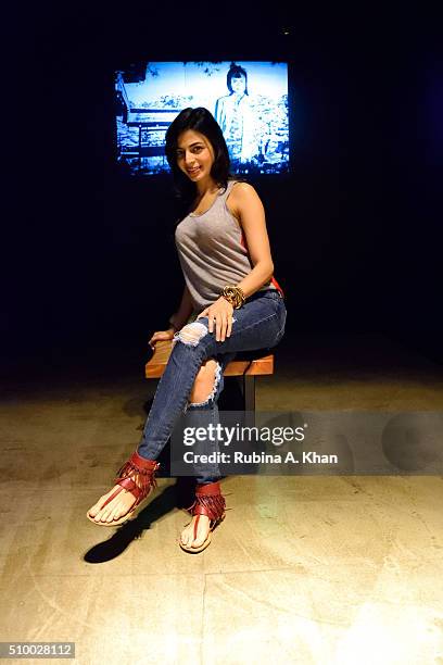 Ambika Hinduja Macker, Conscious Space Designer and Creative Director for Impeccable Imagination, enjoys the digital art installation at Hanami, an...