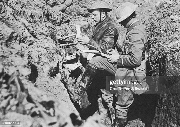 Writing in the Trenches, France.