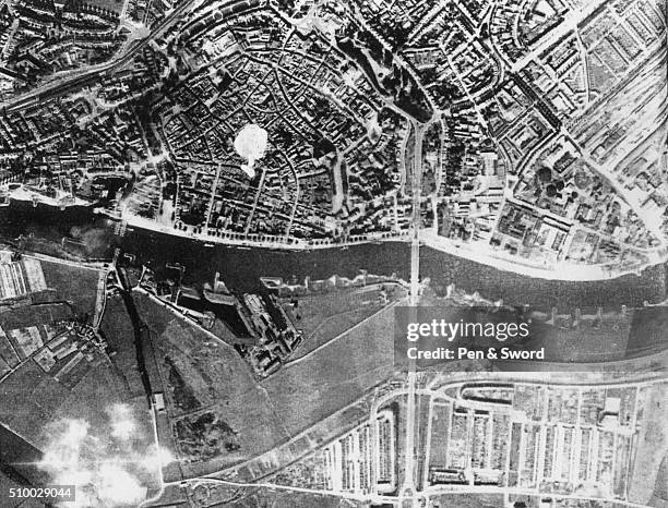 Aerial photo of Arnhem, September 1944, France.