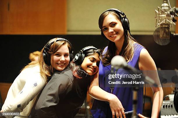 Singers Abigail Berry, Sharada Shashidhar and Kara Walton at the 58th GRAMMY Awards - GRAMMY Camp - Jazz Session CD Recording at Capitol Records...