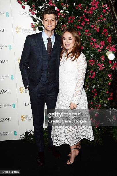 Jim Chapman and Tanya Burr attend the Lancome BAFTA nominees party at Kensington Palace on February 13, 2016 in London, England.