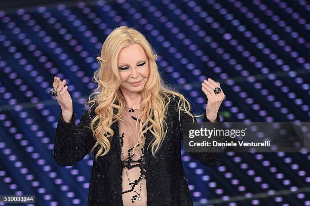 Patty Pravo attends the closing night of 66th Festival di Sanremo 2016 at Teatro Ariston on February 13, 2016 in Sanremo, Italy.