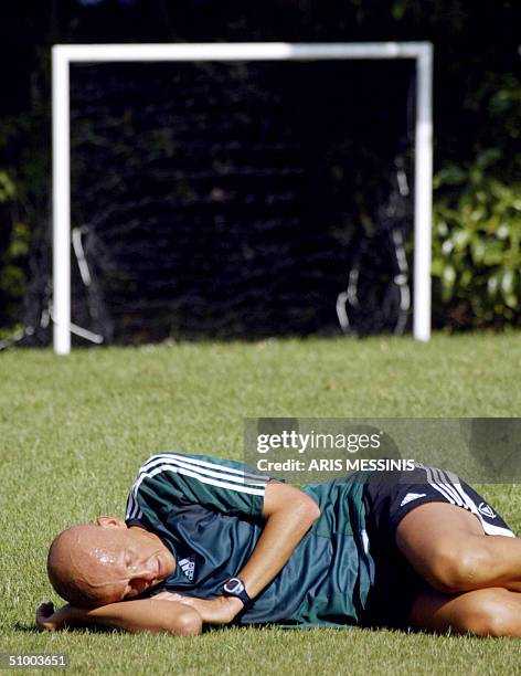 Appointed referee for the European Nations championship semi-final, Italian Pierluigi Collina is seen during a referees' training session in Espinho,...