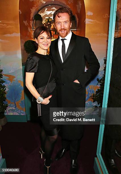 Helen McCrory and Damian Lewis attend the Charles Finch and Chanel Pre-BAFTA cocktail party and dinner at Annabel's on February 13, 2016 in London,...