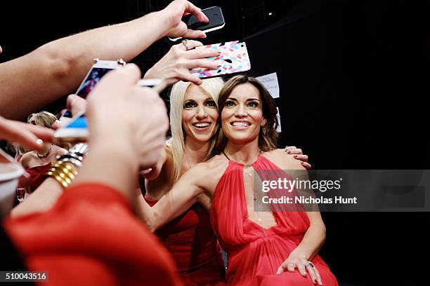 An alternative view of singer Debbie Gibson and TV personality Kit Hoover during New York Fashion Week Fall 2016 at Moynihan Station on February 11,...