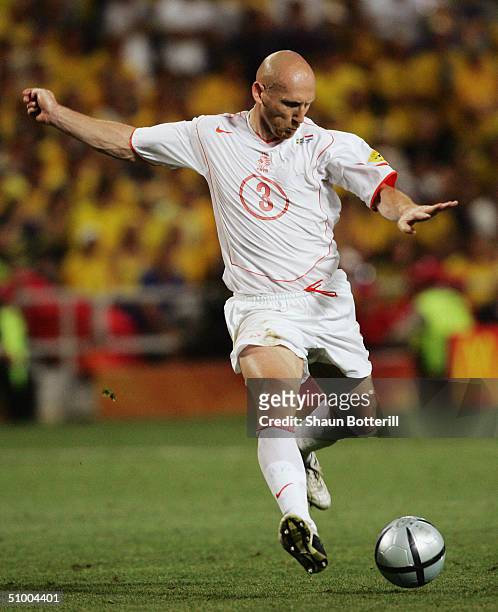 Jaap Stam of Holland in action during the UEFA Euro 2004, Quarter Final match between Sweden and Holland at the Algarve Stadium on June 26, 2004 in...