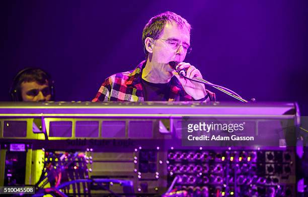 Rick Smith from Underworld performs on the second day of the BBC 6 Music Festival at Colston Hall on February 13, 2016 in Bristol, England.