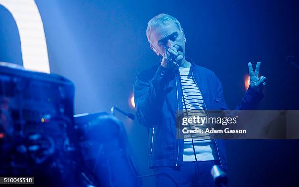 Karl Hyde from Underworld performs on the second day of the BBC 6 Music Festival at Colston Hall on February 13, 2016 in Bristol, England.