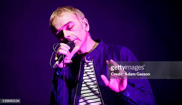 Karl Hyde from Underworld performs on the second day of the BBC 6 Music Festival at Colston Hall on February 13, 2016 in Bristol, England.