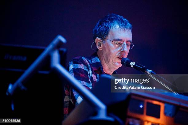 Rick Smith from Underworld performs on the second day of the BBC 6 Music Festival at Colston Hall on February 13, 2016 in Bristol, England.