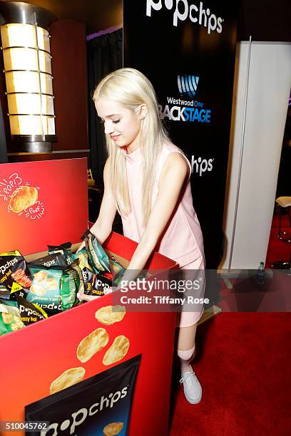 Recording Artist That Poppy at popchips and Westwood One's Backstage at The GRAMMYS at Staples Center on February 13, 2016 in Los Angeles, California.
