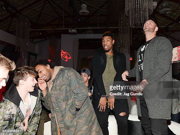 Boston Celtics Players James Young and Marcus Smart attend Bounce Sporting Club Presents The VIP Lounge At MAXIM's All Star Party on February 12,...