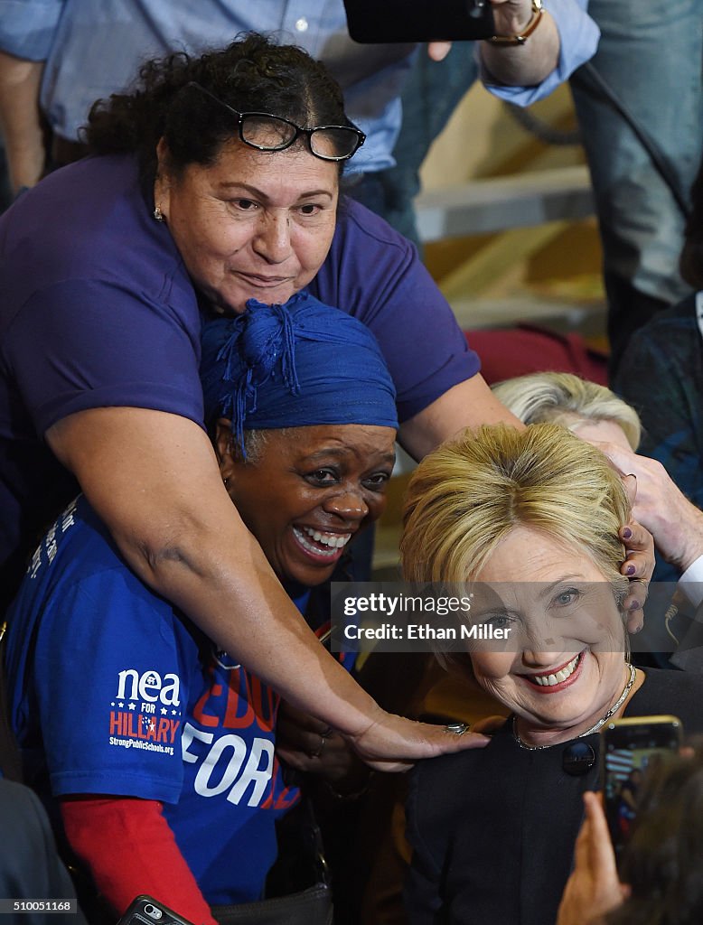 Democratic Presidential Candidate Hillary Clinton Campaigns In Nevada