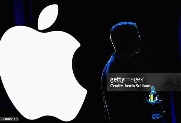 Apple CEO Steve Jobs delivers the keynote address at the 2004 Worldwide Developers Conference June 28, 2004 in San Francisco, California. Jobs...