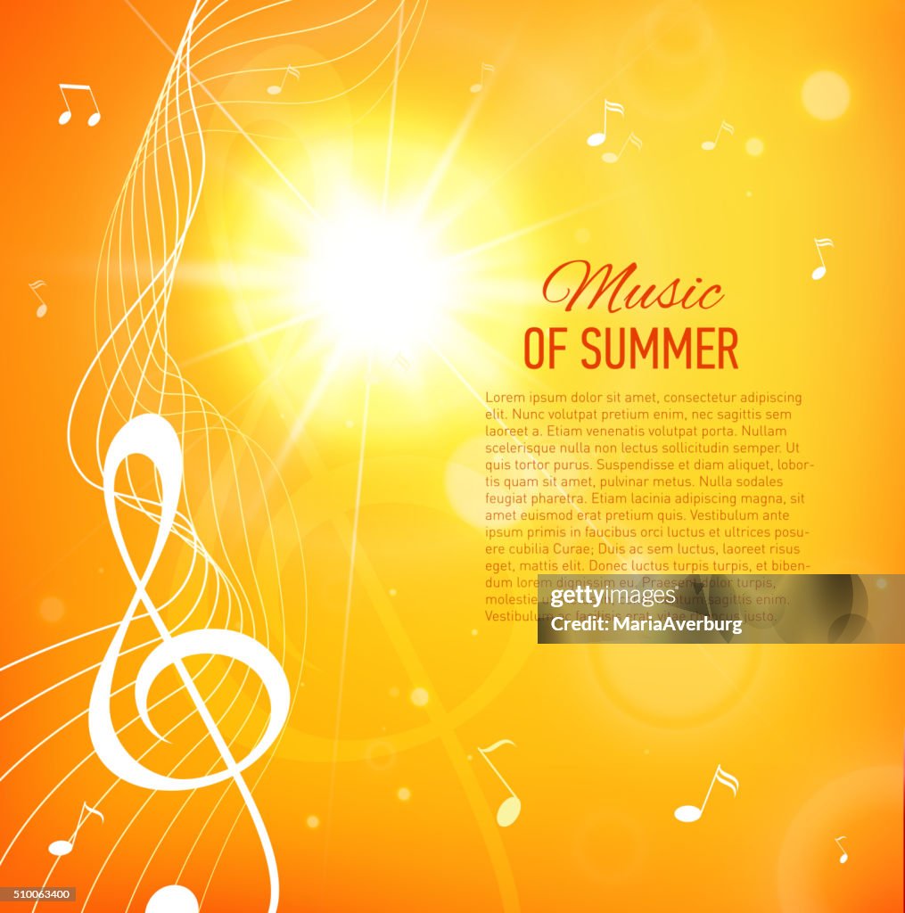 Flare Notes Yellow Background With Music Notes And Key Flare High-Res Vector ...