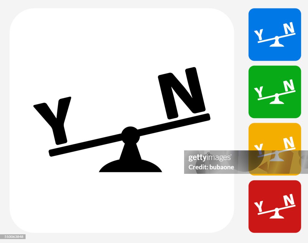 JA und NEIN Skala Symbol flaches Grafikdesign