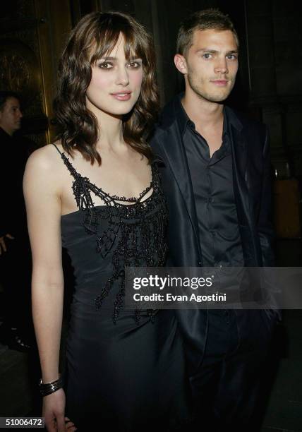 Actress Keira Knightley and boyfriend Jamie Dornan attend the "King Arthur" world premiere after-party at The Cathedral Church of St. John The...