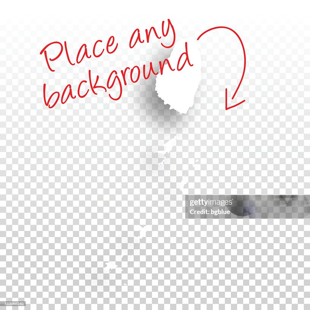 Saint Vincent and the Grenadines Map for design, Blank Background