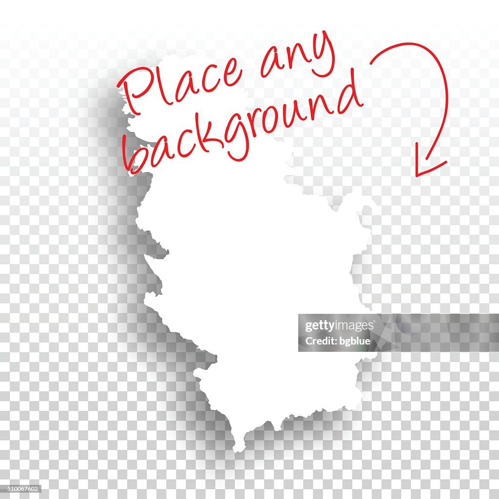 Serbia Map for design - Blank Background