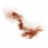 cocoa or coffee powder in motion