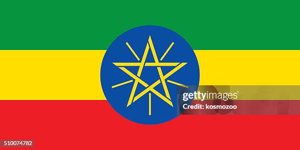 stockillustraties, clipart, cartoons en iconen met flag ethiopia - hoorn van afrika