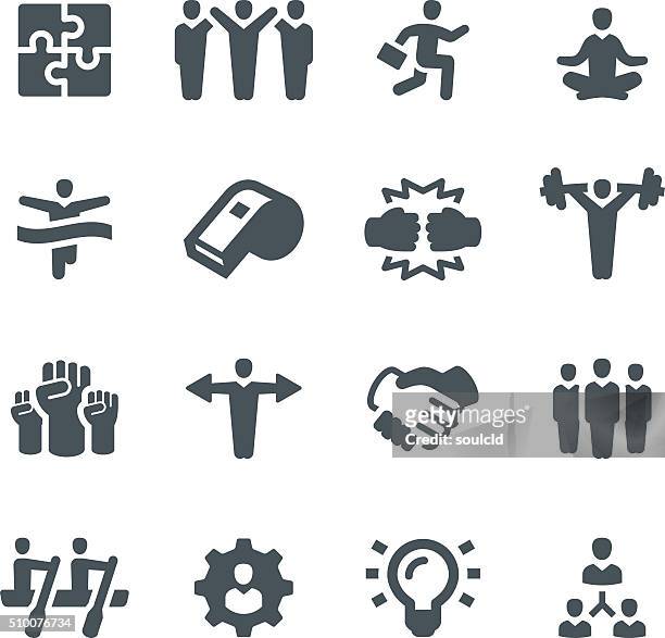 teamwork icons - hand raised stock illustrations