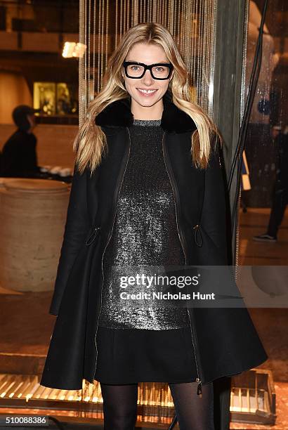 Model Jessica Hart attends the Moncler Grenoble FW 16-17 presentation during New York Fashion Week at Lincoln Center on February 13, 2016 in New York...