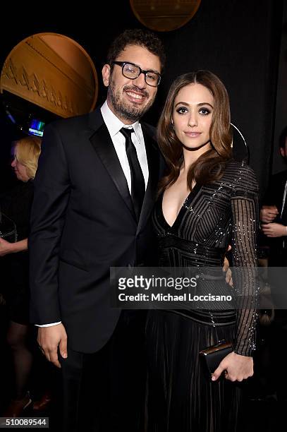 Sam Esmail and Emmy Rossum attend the 68th Annual Writers Guild Awards at Edison Ballroom on February 13, 2016 in New York City.