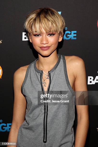 Actress/singer Zendaya attends the Westwood One Radio Remotes during The 58th GRAMMY Awards at Staples Center on February 13, 2016 in Los Angeles,...