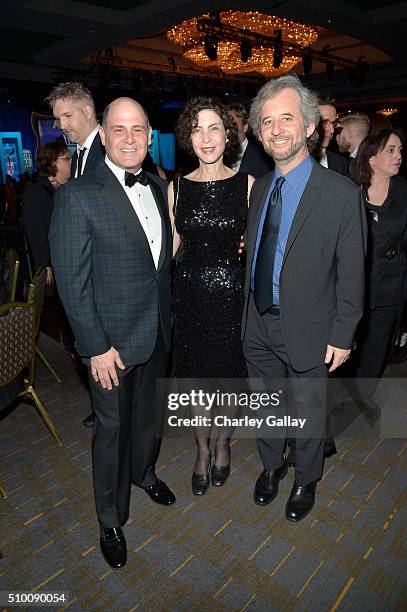 Writer/producer Matthew Weiner, architect Linda Brettler, and Writers Guild of America, West Board of Directors member Scott Alexander attend the...