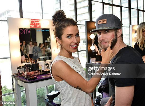 Kaitlyn Bristowe and Shawn Booth attend the Colgate Optic White Beauty Bar Ð Day 1 at Hudson Loft on February 13, 2016 in Los Angeles, California.