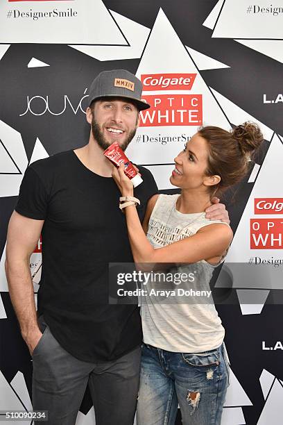 Shawn Booth and Kaitlyn Bristowe attend the Colgate Optic White Beauty Bar Ð Day 1 at Hudson Loft on February 13, 2016 in Los Angeles, California.