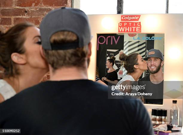 Kaitlyn Bristowe and Shawn Booth attend the Colgate Optic White Beauty Bar Ð Day 1 at Hudson Loft on February 13, 2016 in Los Angeles, California.