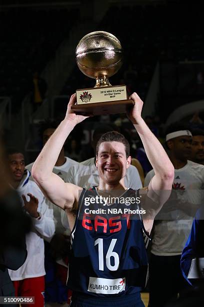 Jimmer Fredette wins the MVP of the NBA D-League All-Star Game 2016 presented by Kumho Tire as part of 2016 All-Star Weekend at the Ricoh Coliseum on...