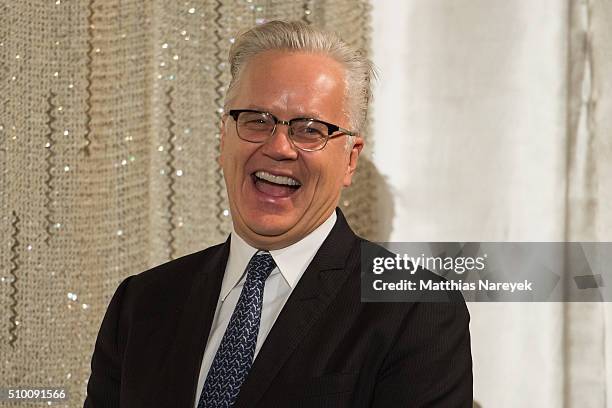 Tim Robbins is awarded with the Berlinale camera during the 66th Berlinale International Film Festival Berlin at Kino International on February 13,...