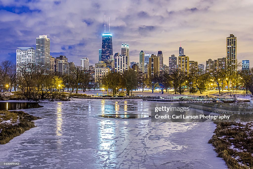 Chicago Skyline During Winter