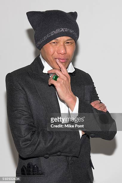Designer Zang Toi attends the Zang Toi Fall 2016 fashion show at Pier 59 Studios on February 13, 2016 in New York City.