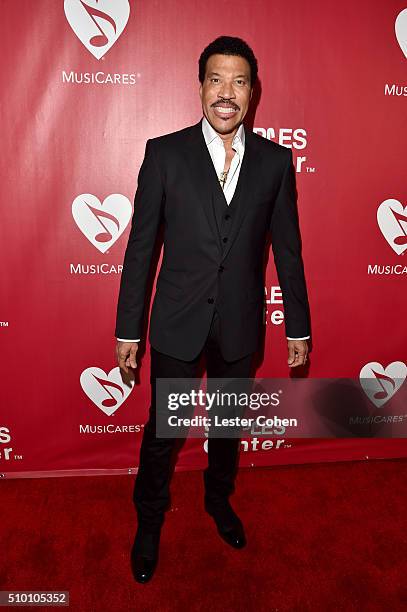 Honoree Lionel Richie attends the 2016 MusiCares Person of the Year honoring Lionel Richie at the Los Angeles Convention Center on February 13, 2016...