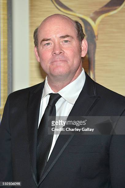 Actor/comedian David Koechner poses in the Press Room during the 2016 Writers Guild Awards at the Hyatt Regency Century Plaza on February 13, 2016 in...