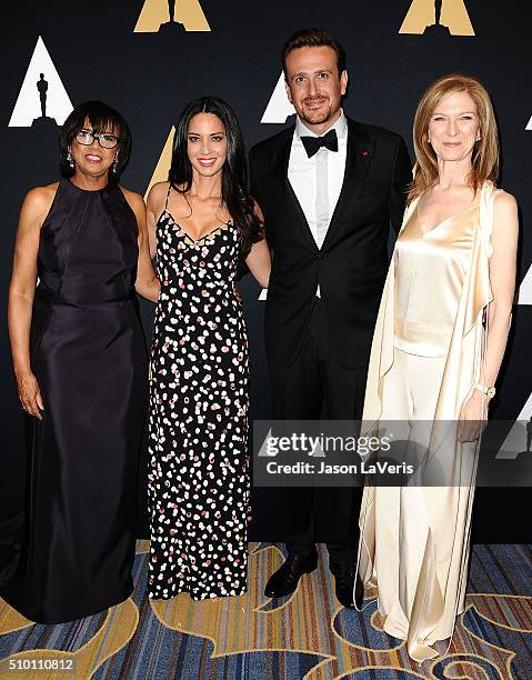 Cheryl Boone Isaacs, Jason Segel, Olivia Munn and Dawn Hudson attend the Academy of Motion Picture Arts and Sciences' Scientific and Technical Awards...