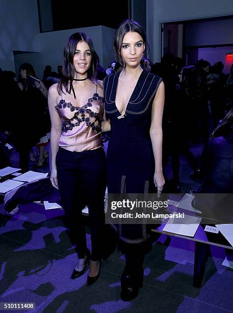 Julia Restoin Roitfeld and Emily Ratajkowski attends Altuzarra show during the Fall 2016 New York Fashion Week on February 13, 2016 in New York City.