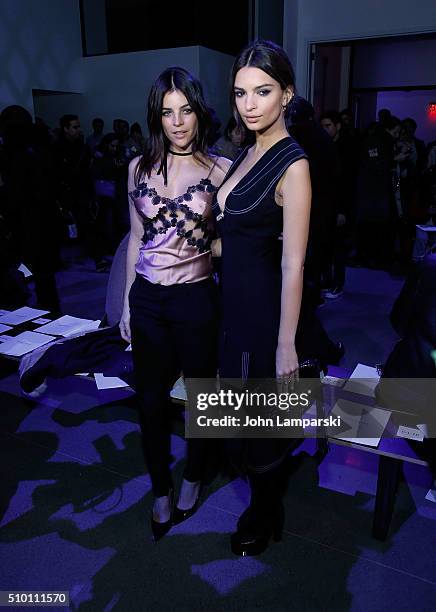 Julia Restoin Roitfeld and Emily Ratajkowski attends Altuzarra show during the Fall 2016 New York Fashion Week on February 13, 2016 in New York City.